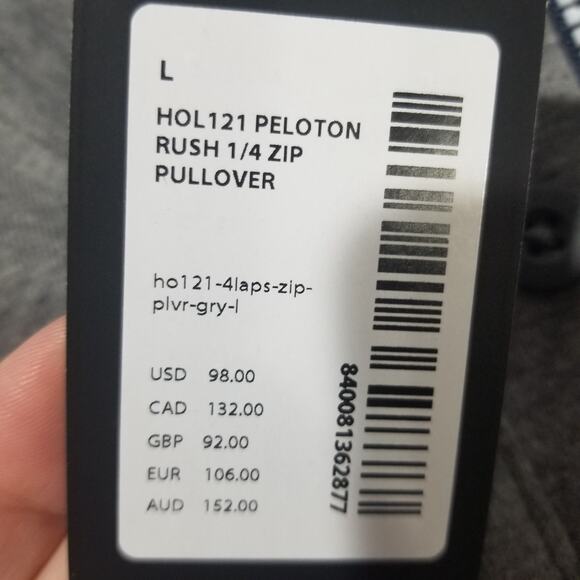 Peloton x Fourlaps Sweatshirt Mens Large Pullover Grey Rush 1/4 Zip Reflective - Picture 6 of 15